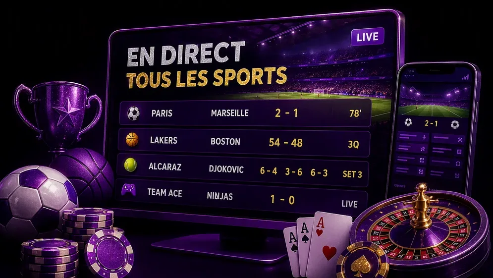 tableau de scores sportifs en direct sur écran