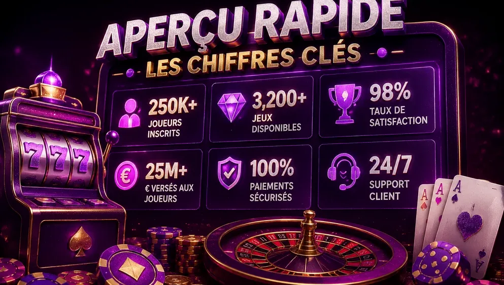 tableau récapitulatif statistiques casino en ligne